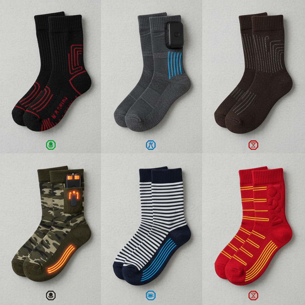 Tableau Comparatif : Les Meilleures Chaussettes Chauffantes pour Homme - Illustration pour Chaussette Chauffante Homme : Guide Ultime Confort & Style
