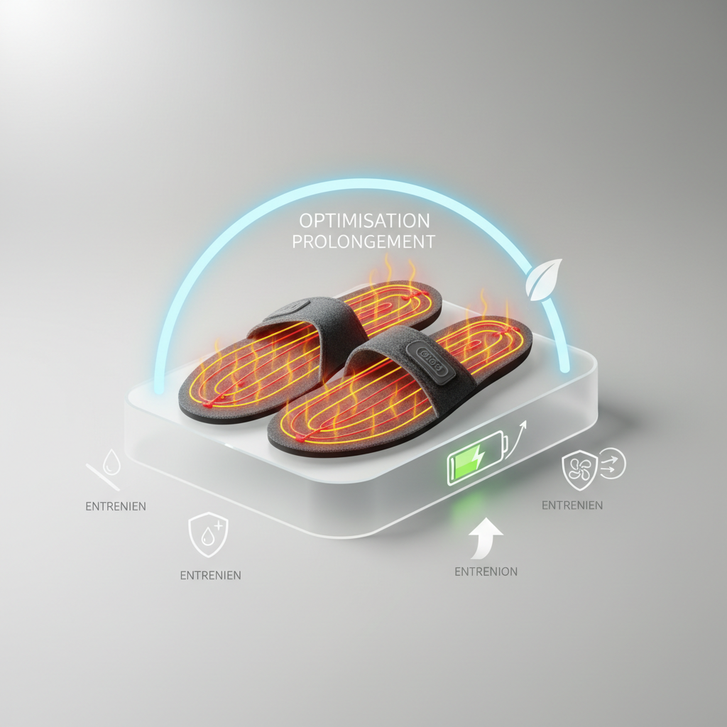 Optimisation de la Durée de Vie de la Batterie de Vos Semelles - Illustration pour Entretien Semelles Chauffantes : Guide Complet pour Prolonger leur Durée de Vie