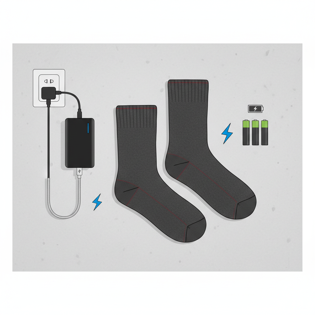Comment Recharger Chaussettes Chauffantes USB et Gérer les Piles ? - Illustration pour Chaussette Chauffante USB : Le Guide Ultime de la FAQ sur l'Autonomie