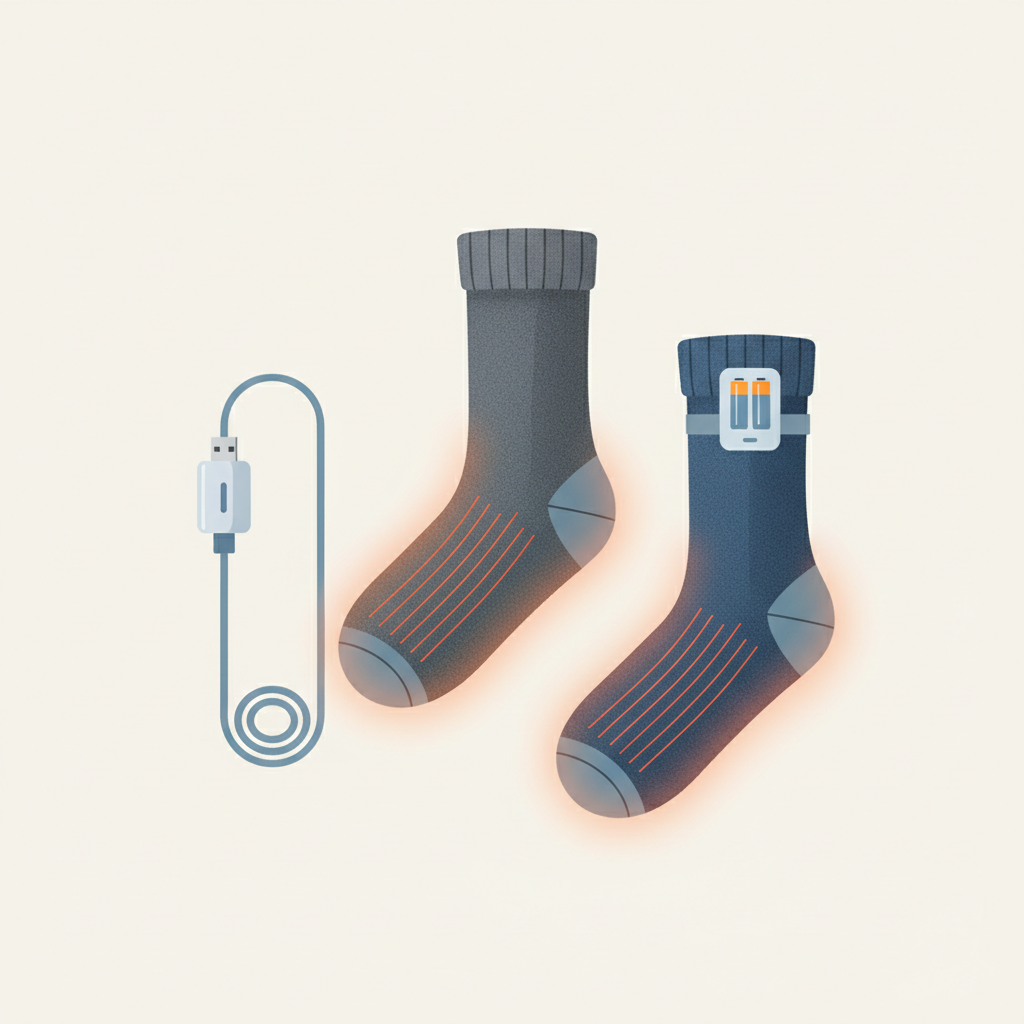 Qu'est-ce qu'une Chaussette Chauffante USB ou à Piles et Comment Fonctionne-t-elle ? - Illustration pour Chaussette Chauffante USB : Le Guide Ultime de la FAQ sur l'Autonomie