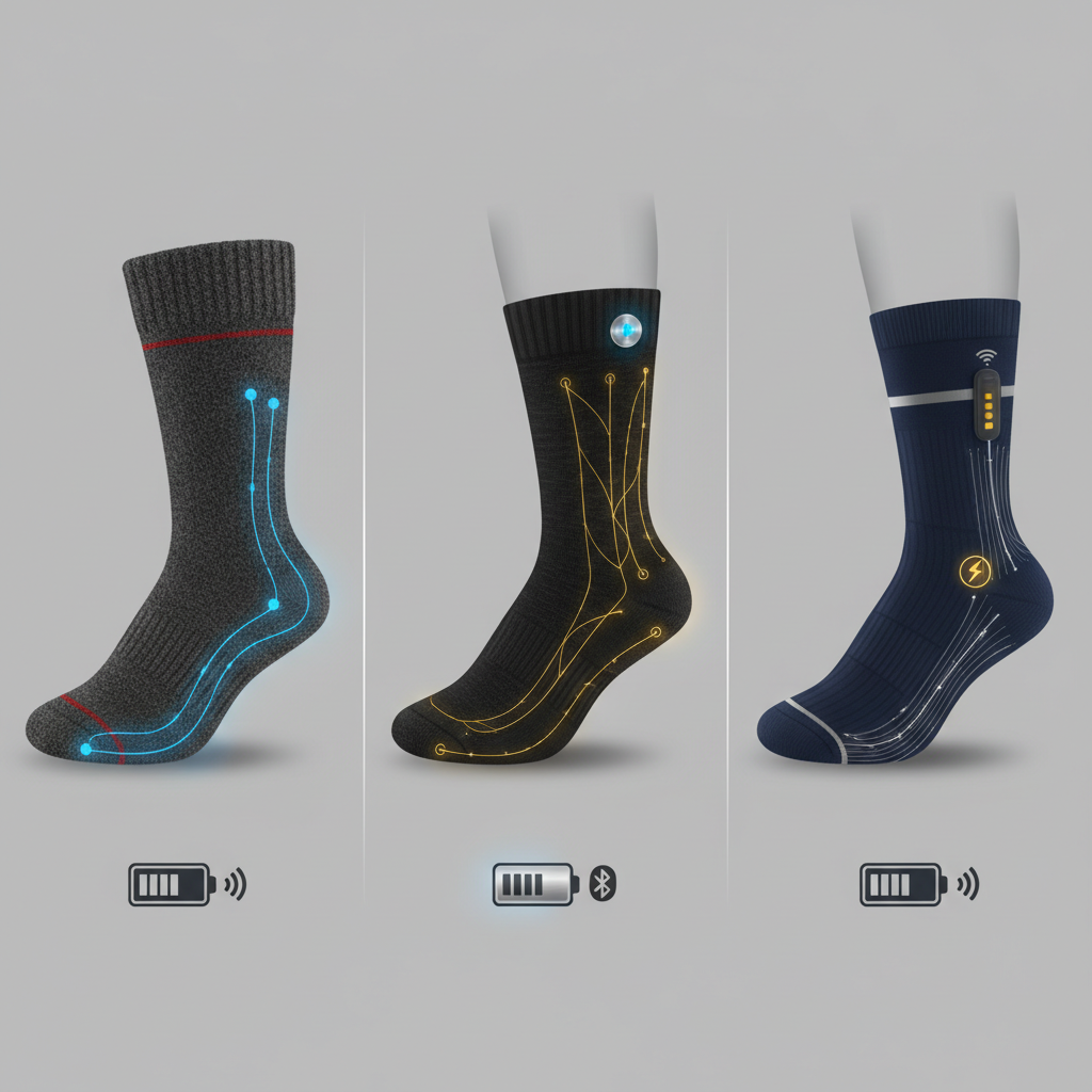 Tableau Comparatif : Types de Chaussettes Chauffantes pour Homme - Illustration pour Chaussette Chauffante Homme : Guide Ultime Confort & Style