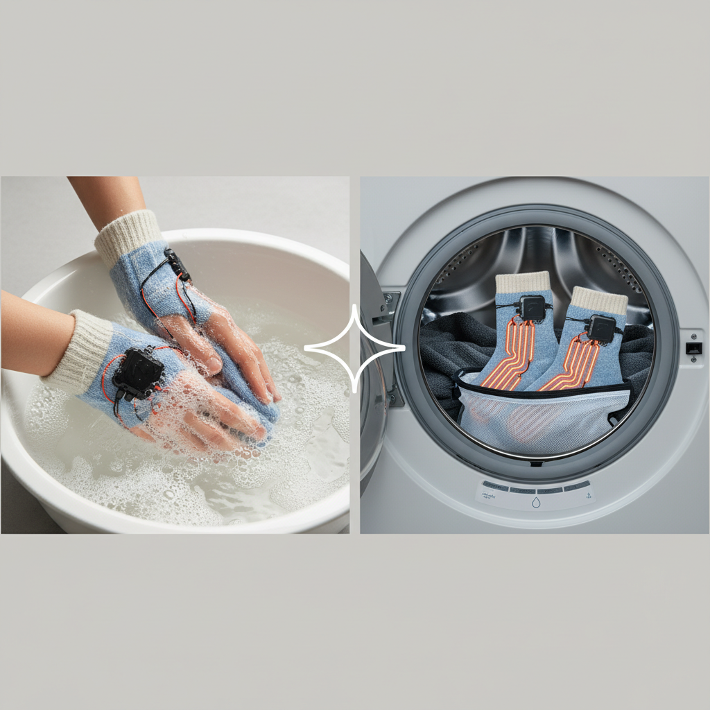 Lavage des Chaussettes Chauffantes : Main ou Machine ? - Illustration pour Entretien Chaussettes Chauffantes : Le Guide Ultime Pour une Durée de Vie Maximale