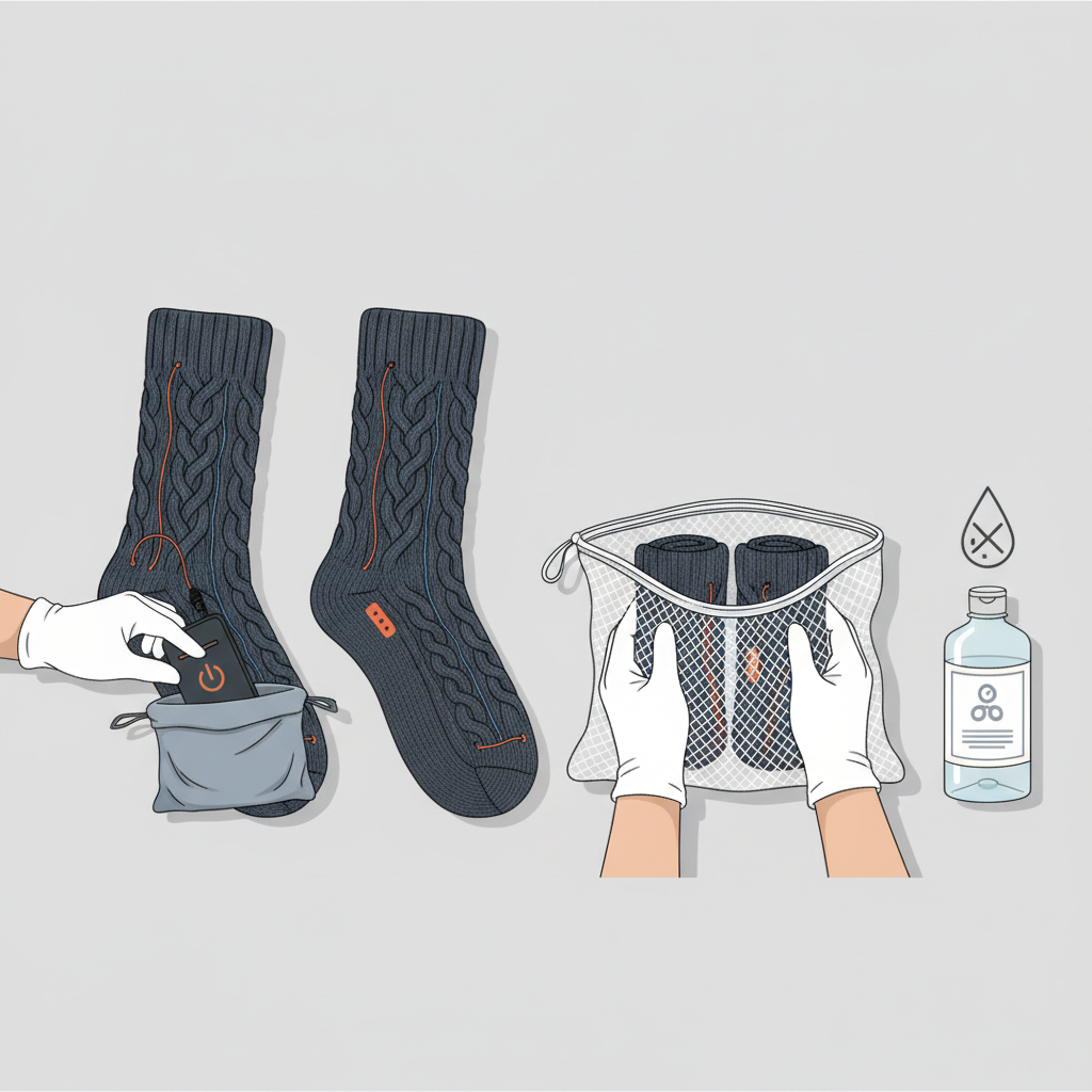 Préparation Avant le Lavage : Les Étapes Indispensables - Illustration pour Entretien Chaussettes Chauffantes : Le Guide Ultime Pour une Durée de Vie Maximale