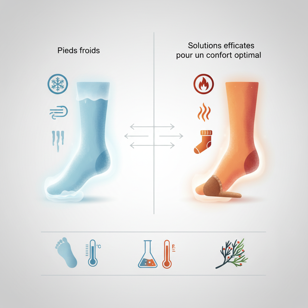 Tableau comparatif des solutions pour pieds froids - Illustration pour Pieds froids : Solutions efficaces pour un confort optimal