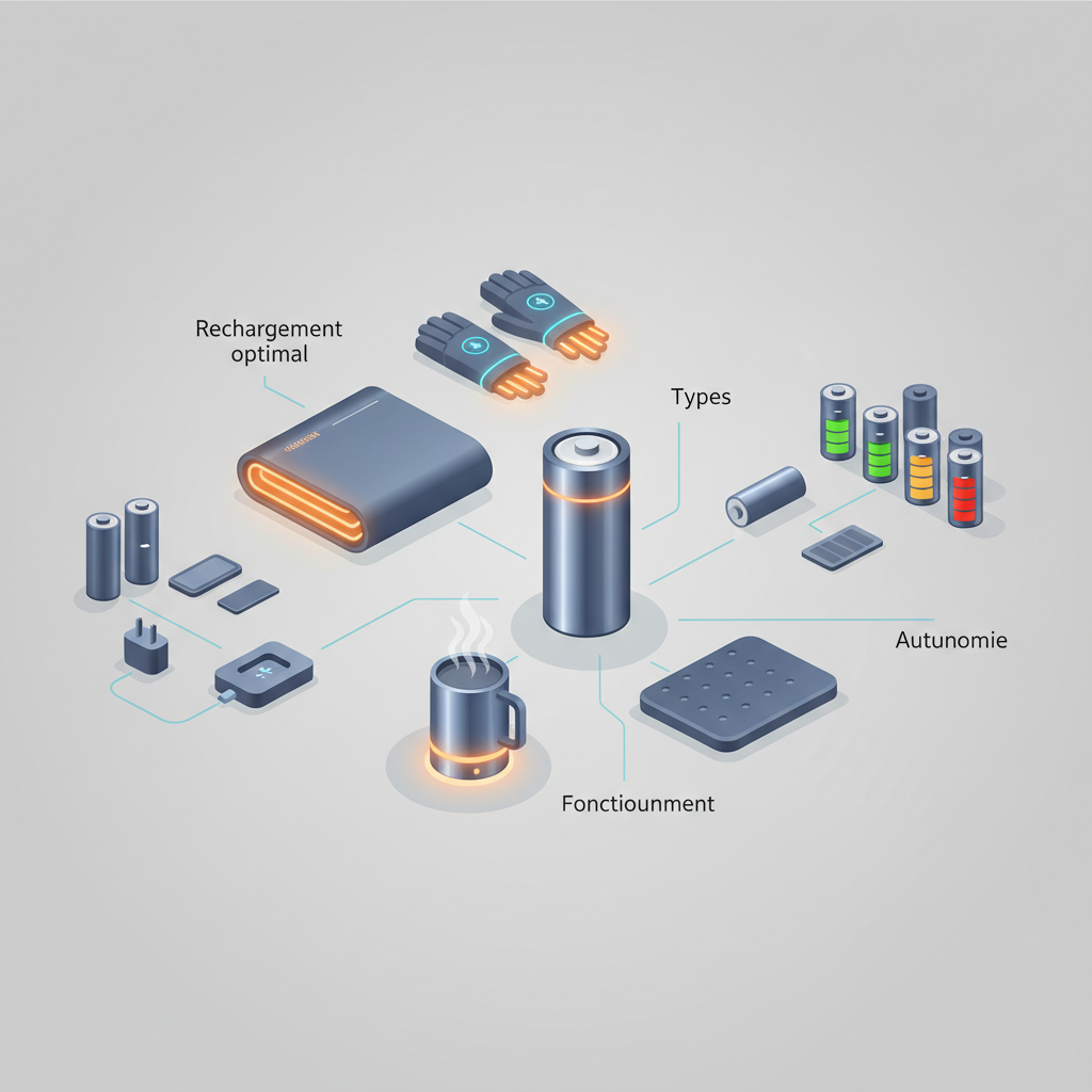 Comprendre la Batterie de Vos Produits Chauffants : Types et Fonctionnement - Illustration pour Batterie produits chauffants: guide autonomie et rechargement optimal