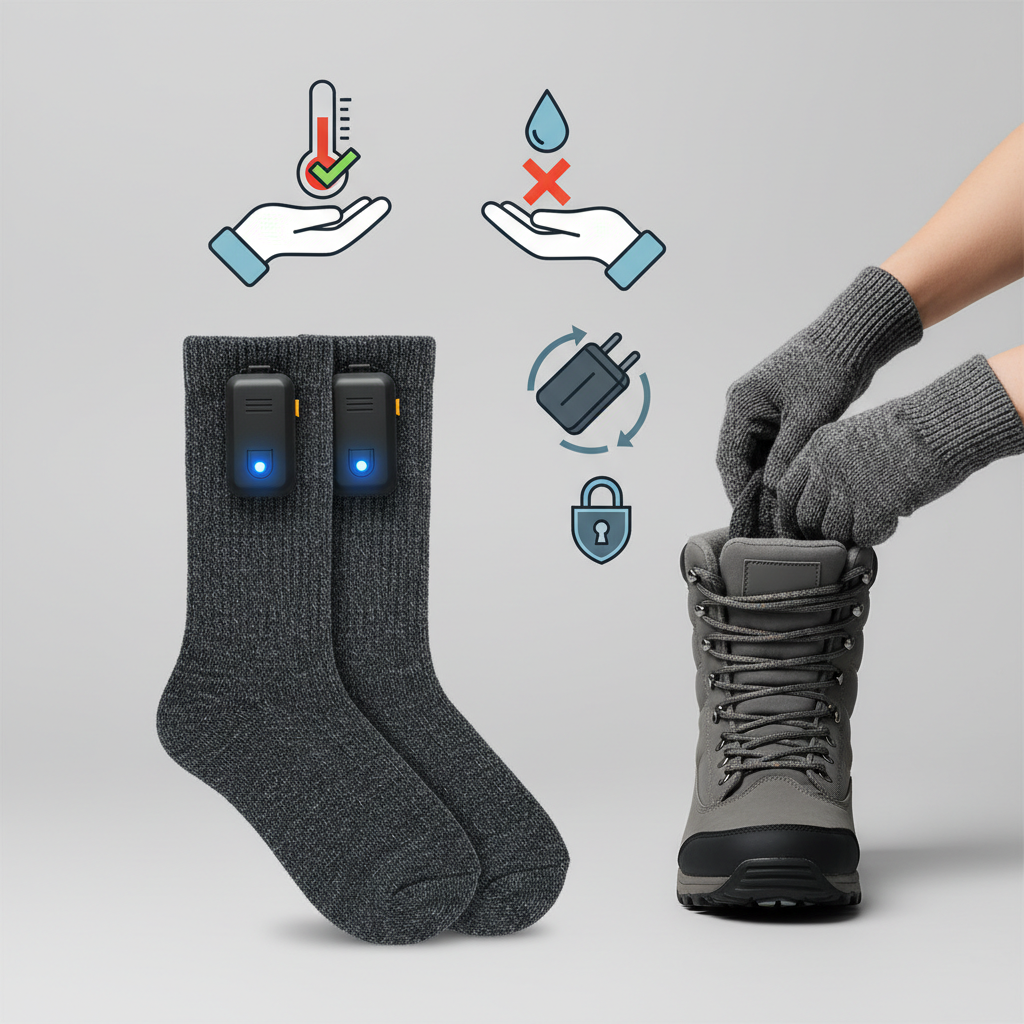 Conseils d'Utilisation et de Sécurité pour Vos Chaussettes Chauffantes - Illustration pour Chaussettes Chauffantes Batterie : Guide Ultime pour un Hiver au Chaud