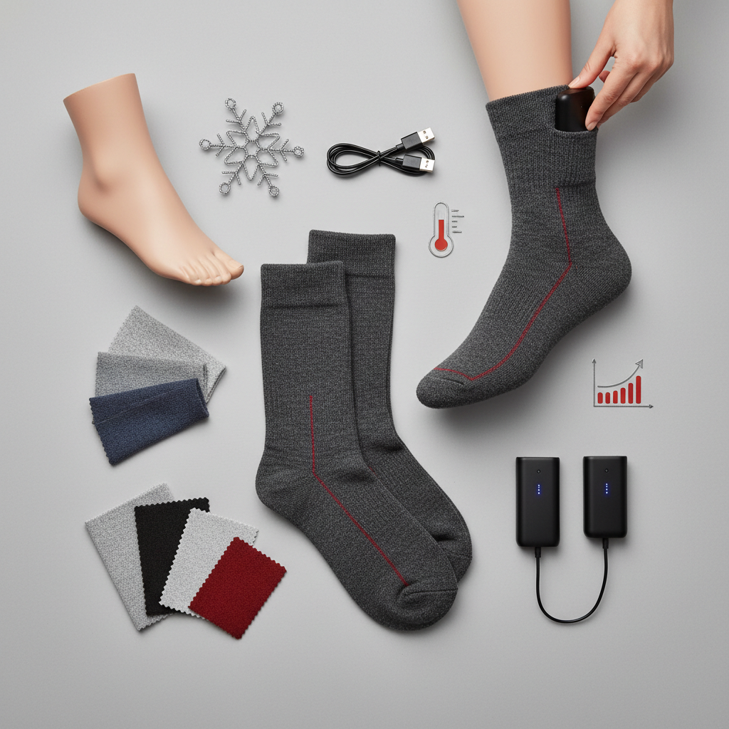 Critères Essentiels pour Choisir Vos Chaussettes Chauffantes - Illustration pour Chaussettes Chauffantes Batterie : Guide Ultime pour un Hiver au Chaud