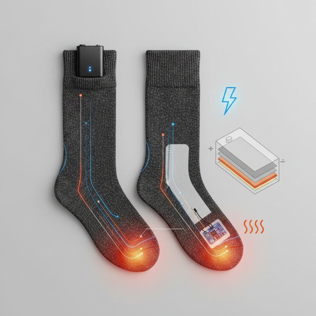 La Technologie des Chaussettes Chauffantes à Batterie Expliquée - Illustration pour Chaussettes Chauffantes Batterie : Guide Ultime pour un Hiver au Chaud