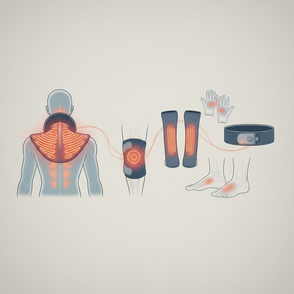 Les meilleurs accessoires chauffants ciblés pour chaque type de douleur - Illustration pour Soulager les douleurs : Top accessoires chauffants musculaires et articulaires