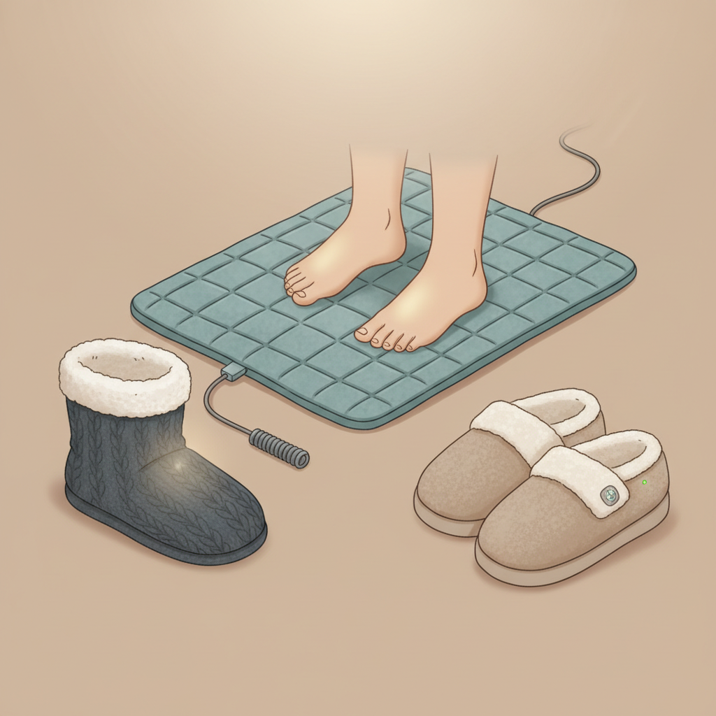 Les Différents Types de Chauffe Pieds Électriques - Illustration pour Chauffe Pieds Électrique : Guide Ultime Confort & Bien-être