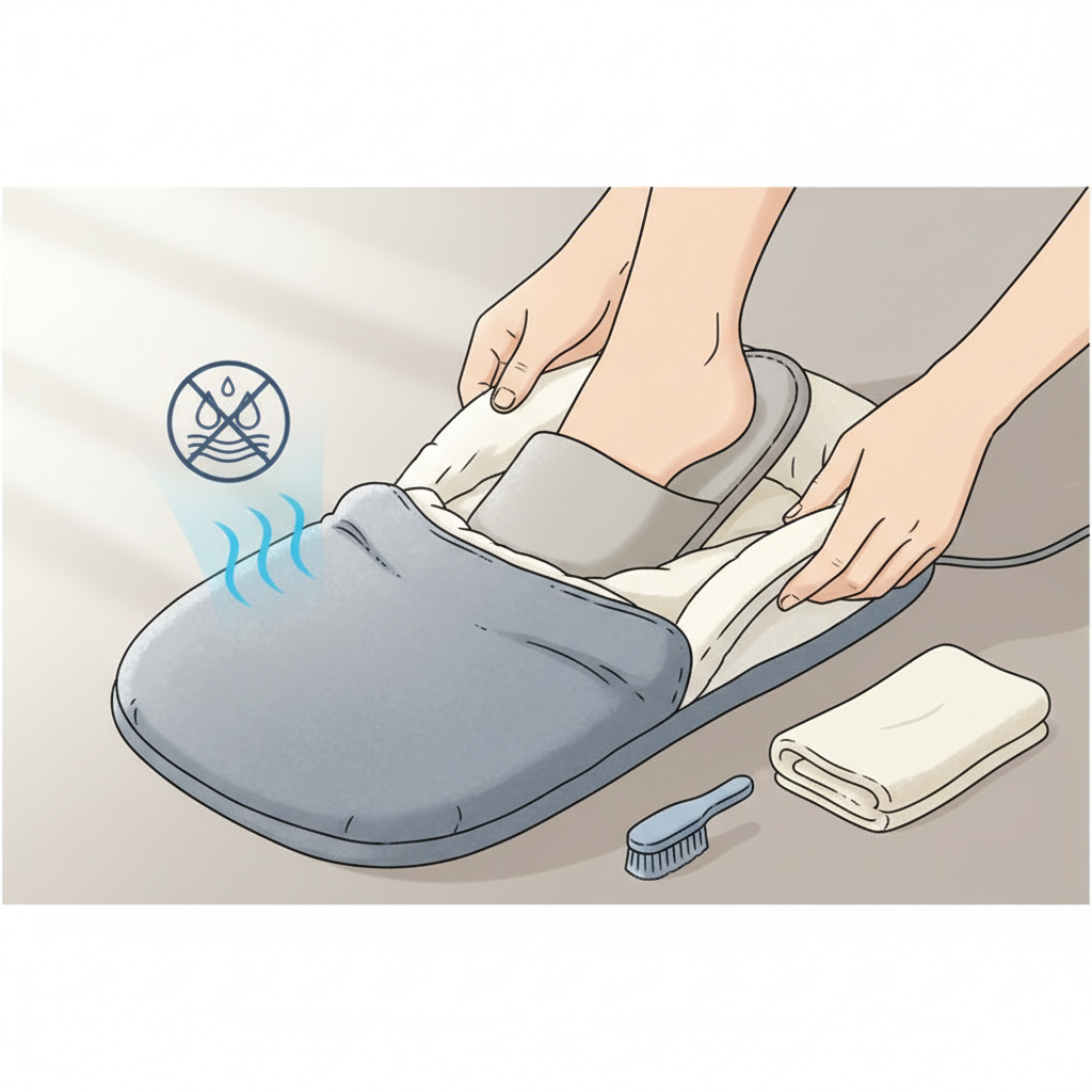 Utilisation et Entretien de Votre Chauffe Pieds Électrique - Illustration pour Chauffe Pieds Électrique : Guide Ultime Confort & Bien-être