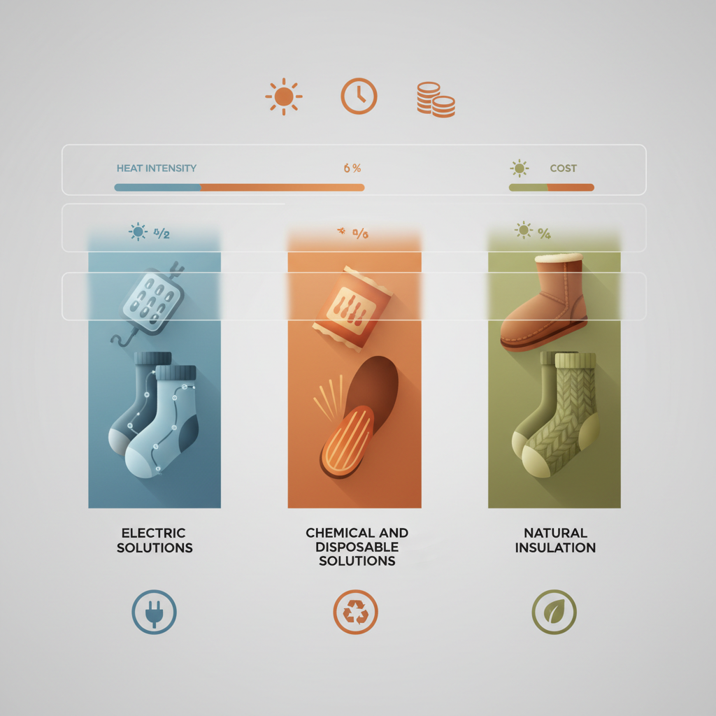 Tableau comparatif des principales solutions chauffantes - Illustration pour Pieds froids : les solutions ultimes pour un confort durable