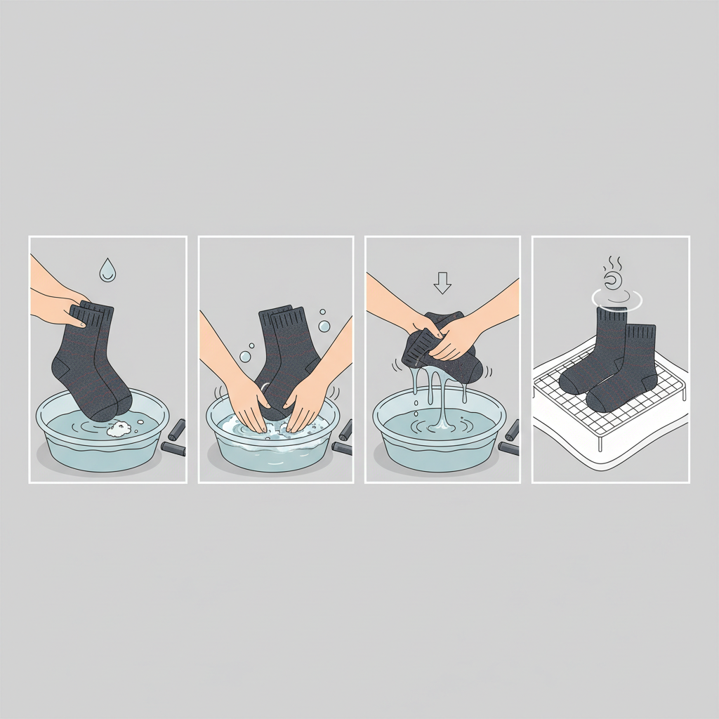 Le lavage des chaussettes chauffantes : Étape par étape - Illustration pour Entretien Chaussettes Chauffantes : Le Guide Ultime Pour une Durée de Vie Maximale