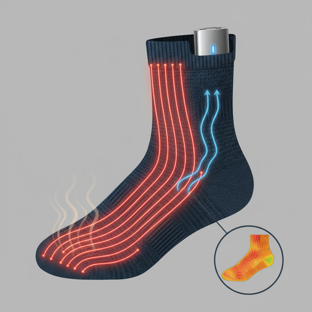 Les principes fondamentaux des chaussettes chauffantes - Illustration pour Fonctionnement chaussettes chauffantes : Le guide complet