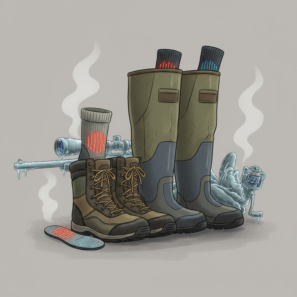 Pourquoi l'Équipement Chauffant est Crucial pour la Chasse et la Pêche ? - Illustration pour Chaussettes & Semelles Chauffantes : Chasse & Pêche au Chaud