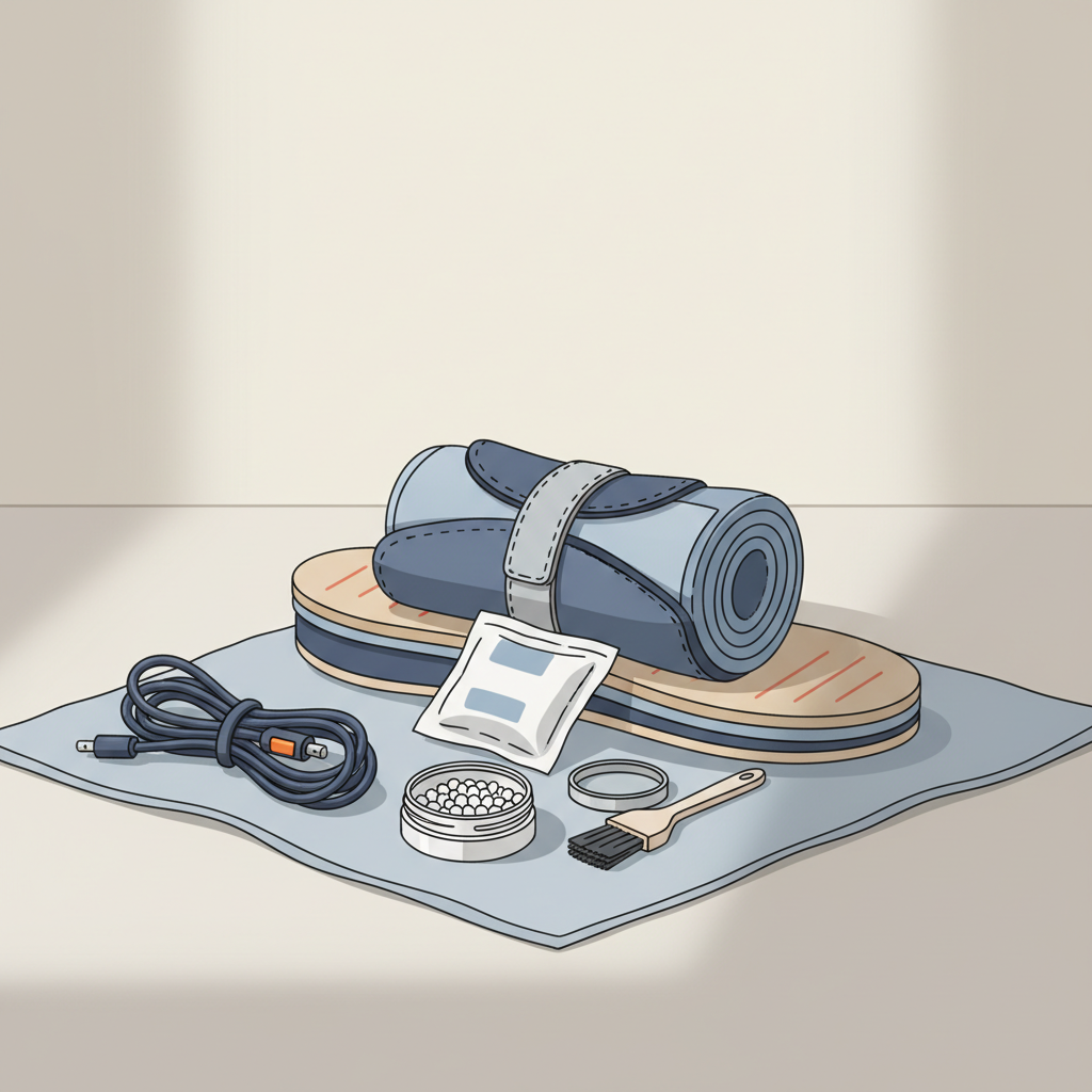 Stockage semelle chauffante : les bonnes pratiques pour l'intersaison - Illustration pour Entretien semelles chauffantes : prolongez leur durée de vie