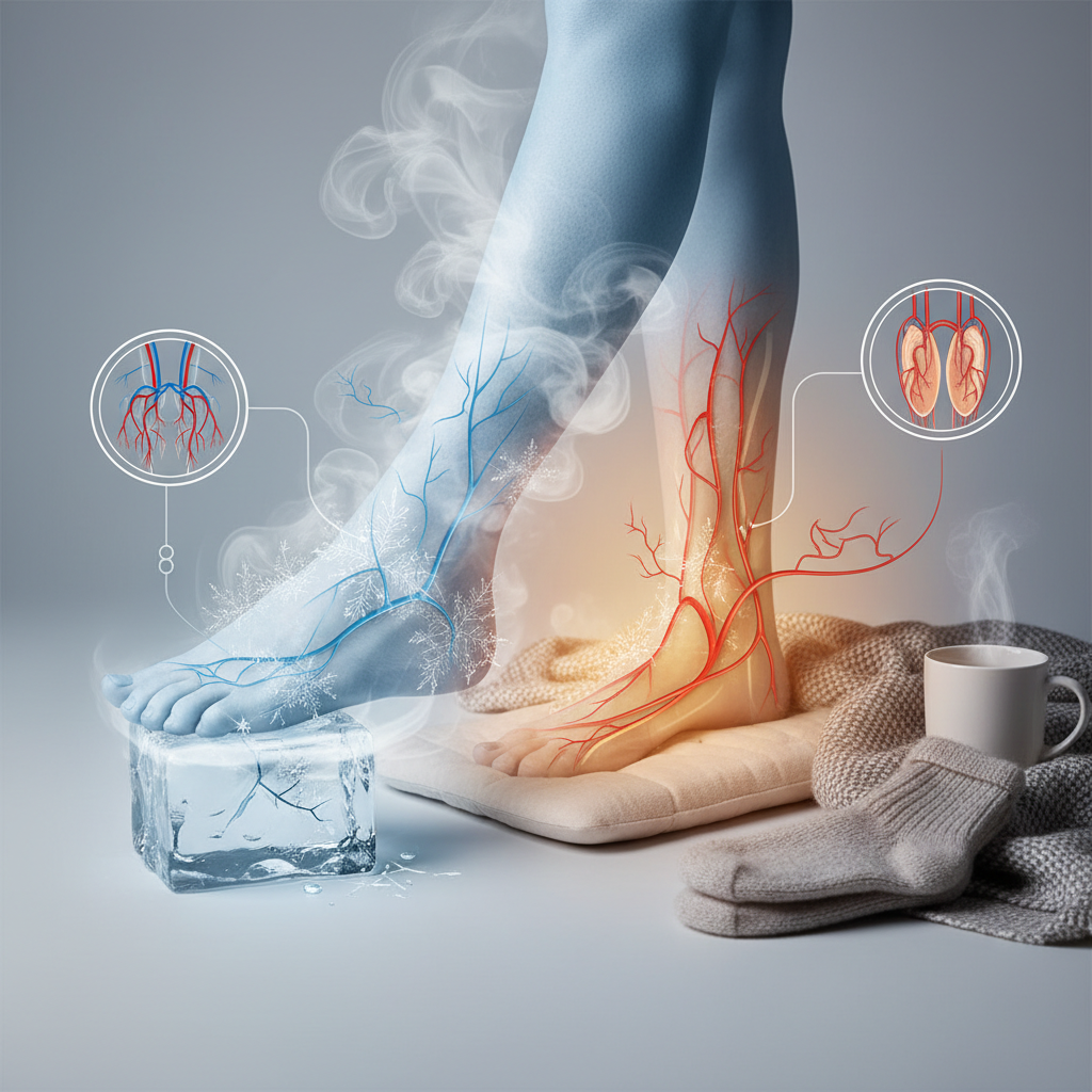 Comprendre les causes des pieds froids : pourquoi mes pieds sont-ils glacés ? - Illustration pour Pieds froids : les solutions efficaces pour un confort optimal
