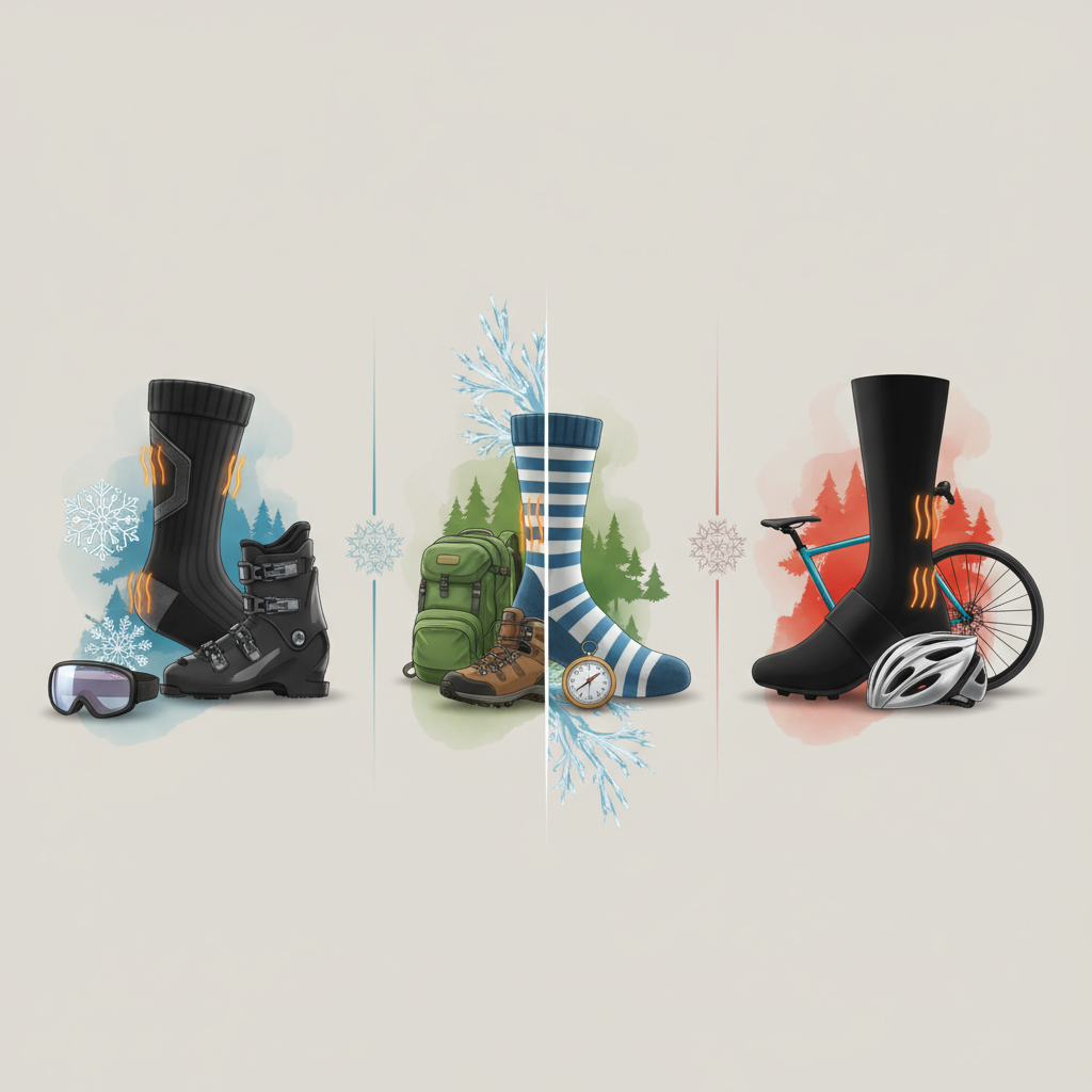 Comparatif Détaillé : Les Meilleures Chaussettes Chauffantes par Activité - Illustration pour Comparatif : Choisir Ses Chaussettes Chauffantes pour l'Hiver