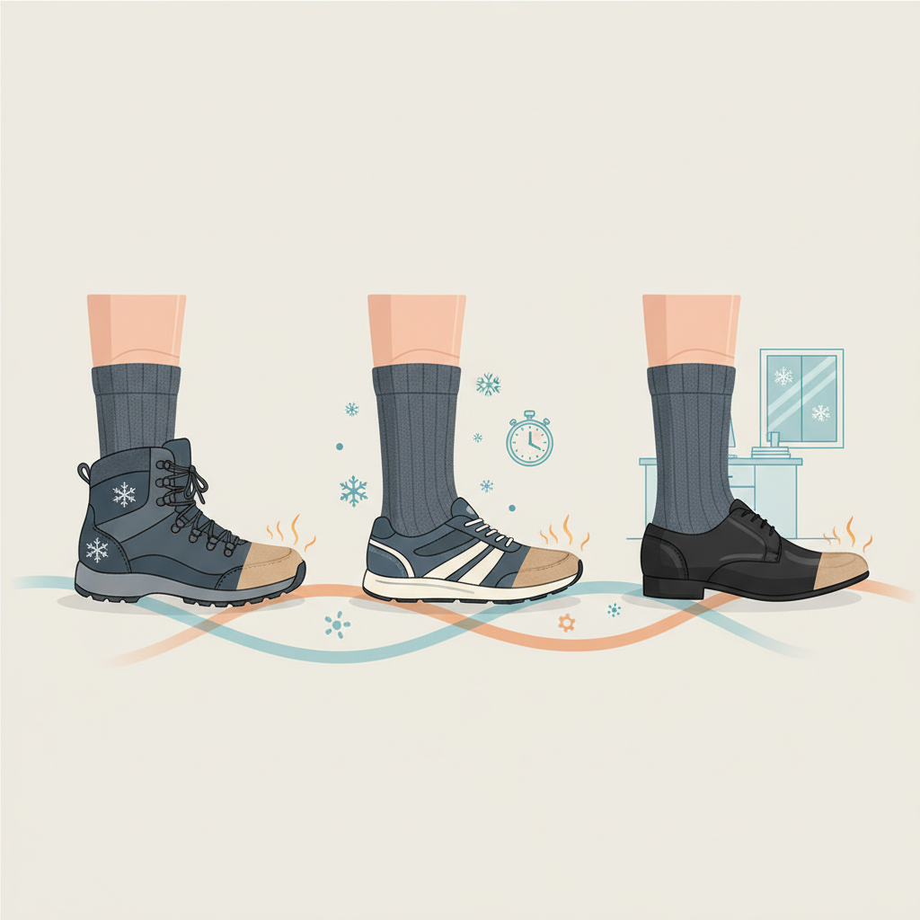 Utilisations des chauffe-orteils : Quand et où les utiliser ? - Illustration pour Chauffe-orteils : La solution discrète pour des pieds toujours au chaud