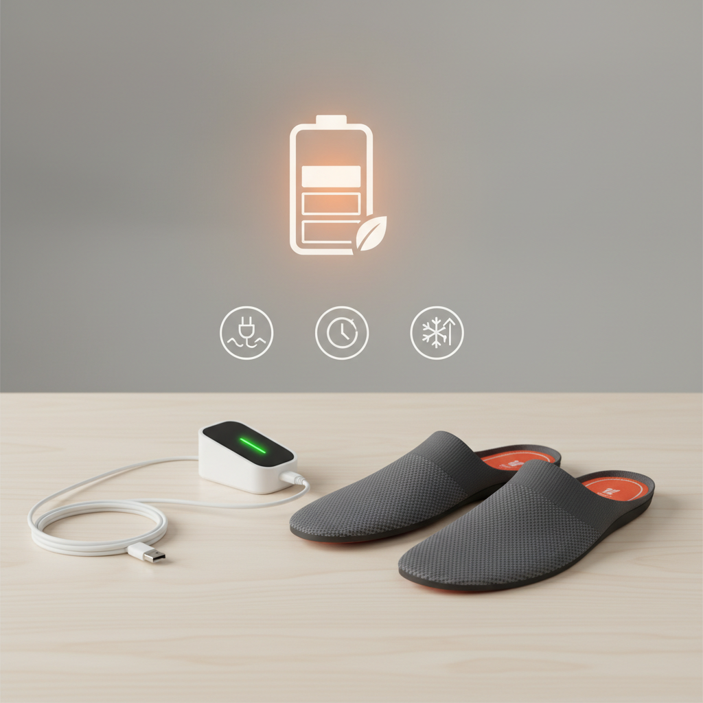 Les bonnes pratiques pour charger vos semelles chauffantes - Illustration pour Astuces: Optimiser l'Autonomie de Vos Semelles Chauffantes