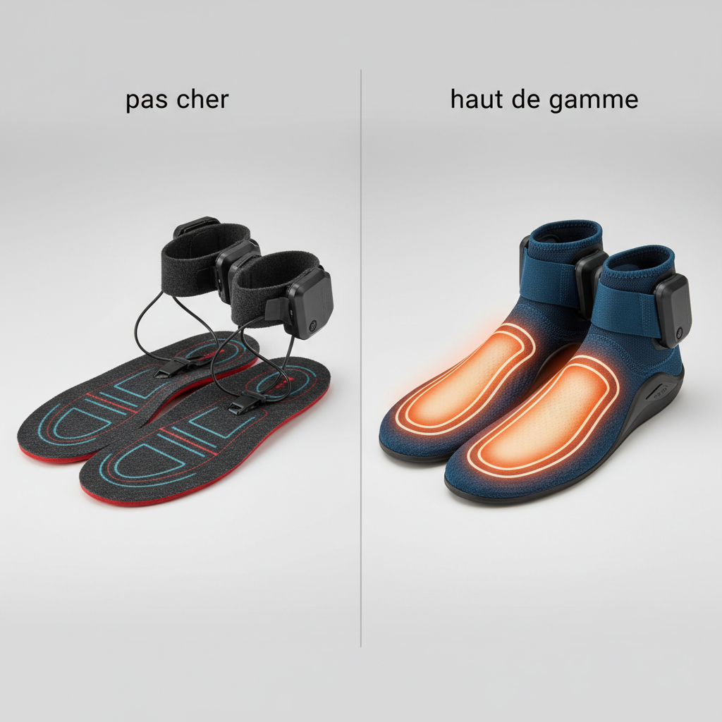 Comparatif détaillé : Semelles chauffantes pas cher vs haut de gamme - Illustration pour Comparatif semelles chauffantes : budget et activités