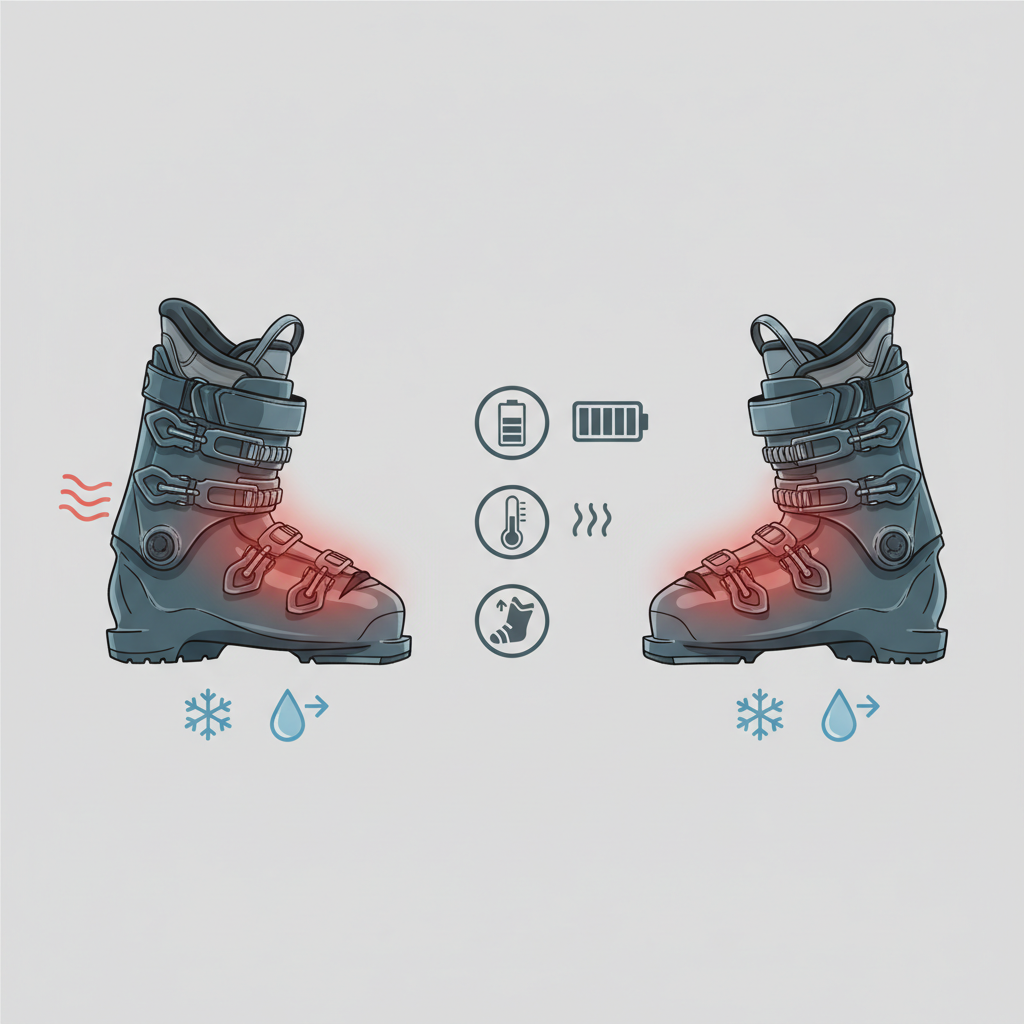 Comparatif des Caractéristiques des Semelles Chauffantes Courantes - Illustration pour Semelles Chauffantes Ski : Gardez Vos Pieds au Chaud et au Sec