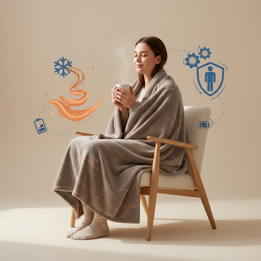 Les avantages incontournables de la couverture chauffante portable - Illustration pour Couverture chauffante portable : Votre alliée confort contre le froid