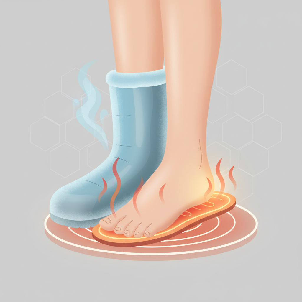 Adieu les pieds froids : un confort thermique inégalé - Illustration pour Semelles chauffantes : les bienfaits insoupçonnés pour vos pieds