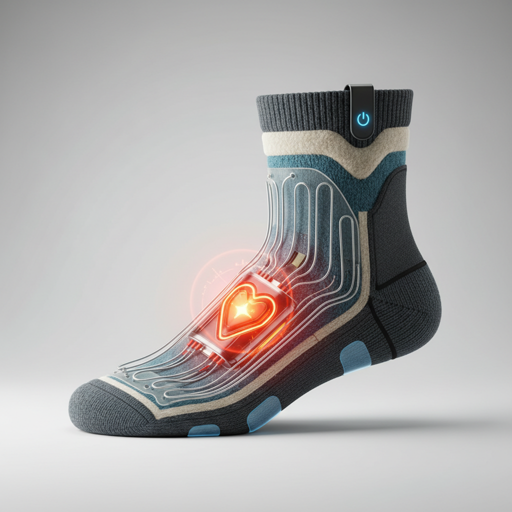 Technologies et Matériaux : Le Cœur de la Chaussette Chauffante Homme - Illustration pour Chaussette Chauffante Homme : Guide Ultime Confort & Style