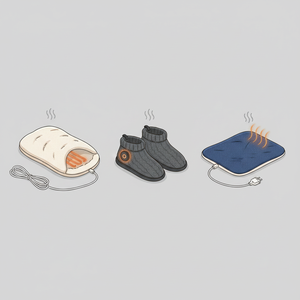 Types de Couvertures Chauffantes pour les Pieds - Illustration pour Couverture Chauffante Pieds : Le Guide Ultime pour un Confort Optimal