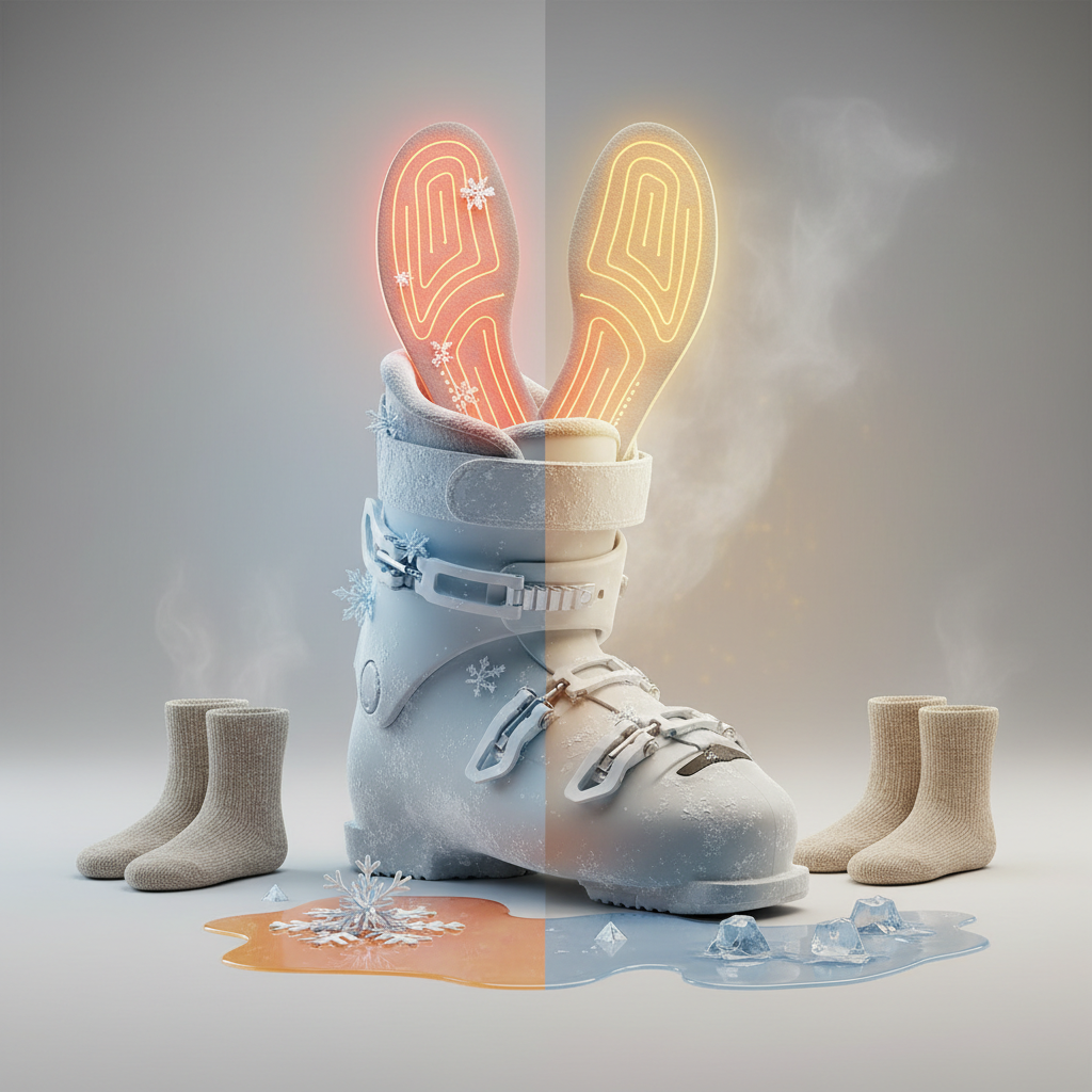 Pourquoi opter pour une semelle chauffante pour botte ? - Illustration pour Semelles chauffantes pour bottes et ski : pieds au sec et au chaud