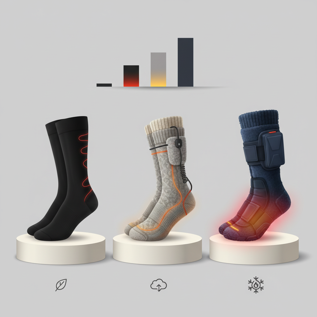 Tableau Comparatif : Les Types de Chaussettes Chauffantes pour Femme - Illustration pour Chaussette Chauffante Femme : Guide Ultime pour un Hiver Douillet
