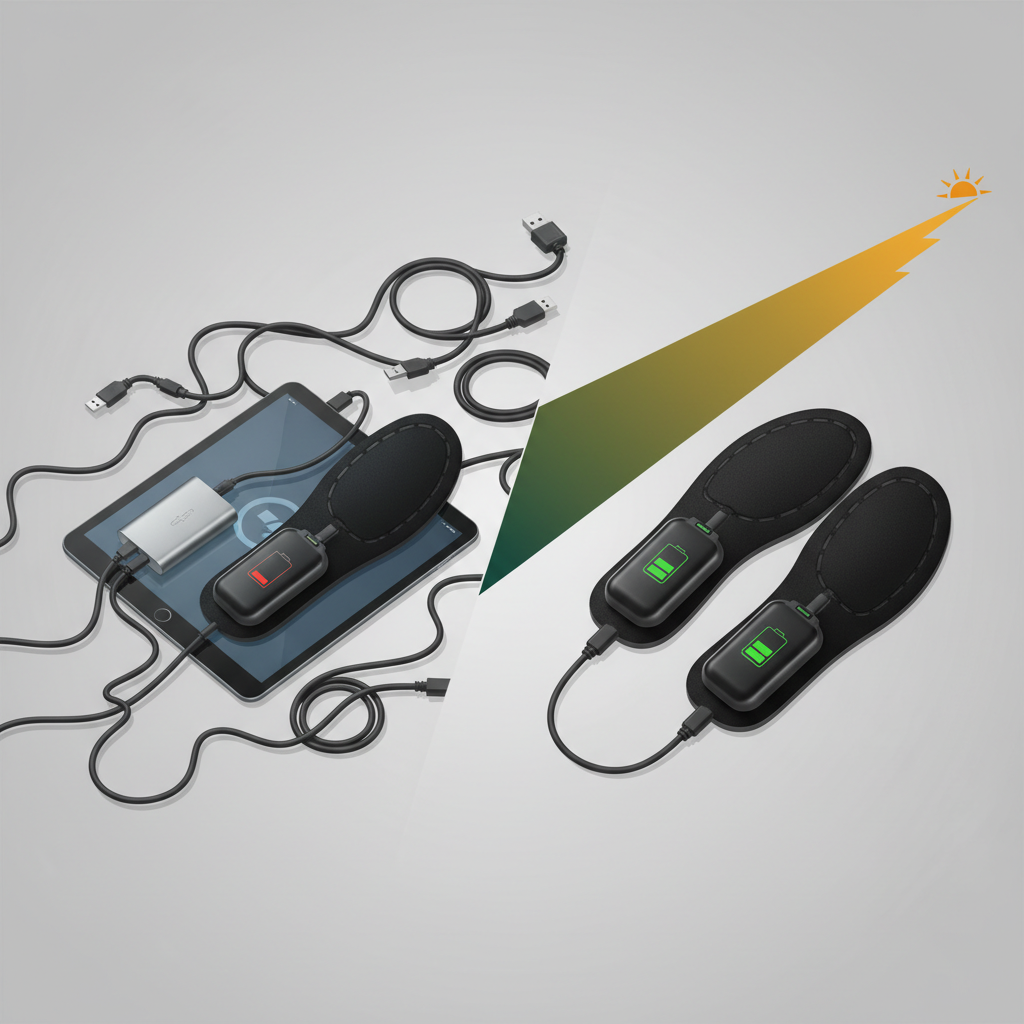 Autonomie des Semelles Chauffantes : Un Critère Déterminant - Illustration pour Semelles chauffantes USB vs Batterie : Le Guide Définitif