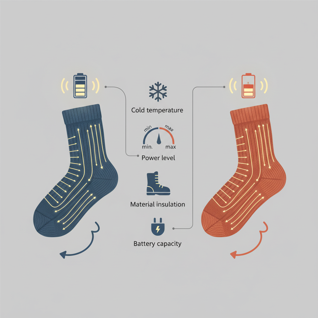 Comprendre l'Autonomie des Chaussettes Chauffantes : Les Facteurs Clés - Illustration pour Autonomie chaussettes chauffantes : Le guide complet pour un confort durable