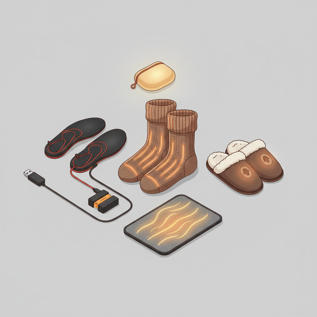 Les différents types de solutions chauffantes pour vos pieds - Illustration pour Solutions chauffantes pieds : le guide ultime pour un hiver douillet